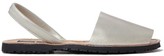 Thumbnail for your product : Park Lane Silver Leather Sling Flat Sandal