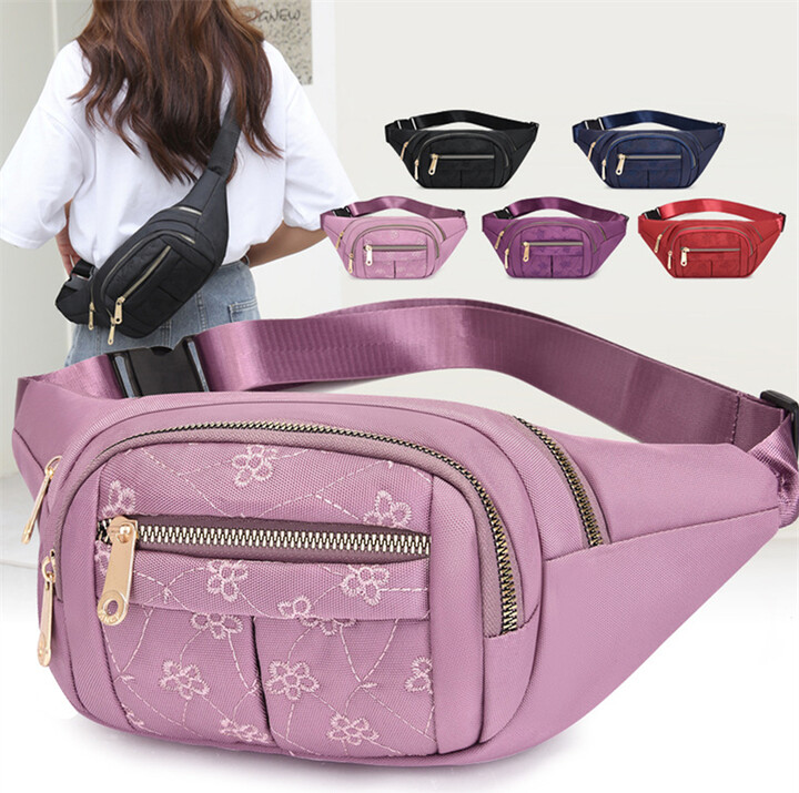 None Women & apos;s Waist Bag Oxford Cloth Waterproof Belt Bags Designer Crossbody Chest Bag Female Fashion Fanny Pack Banana Hip Purse