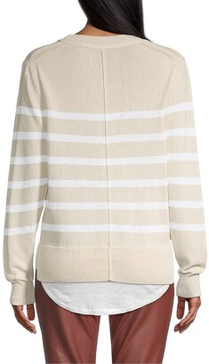 Brochu Walker Roan Stripe Cotton & Linen Layered Sweater