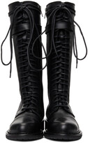 Thumbnail for your product : Ann Demeulemeester Black Leather Lace-Up Boots