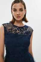 Thumbnail for your product : ​​Embroidered Mesh Capped Sleeve Midi Dress