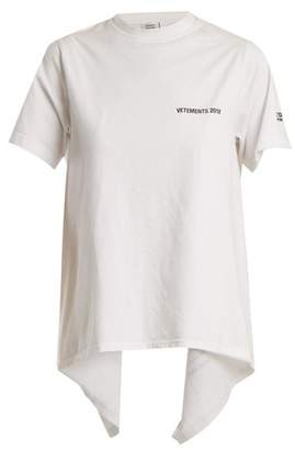 Vetements Open Back Crew Neck T Shirt - Womens - White Print