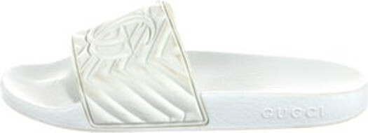 Gucci Rubber Slides White Size not listed estimated from measurements.