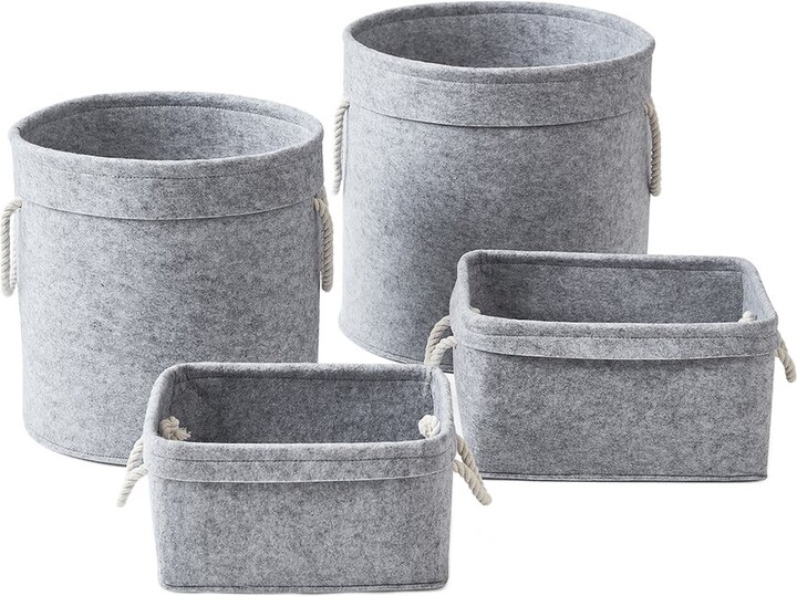 Baum Grey Felt Storage With Rope Handles (Set Of 4) - ShopStyle Baskets &  Boxes