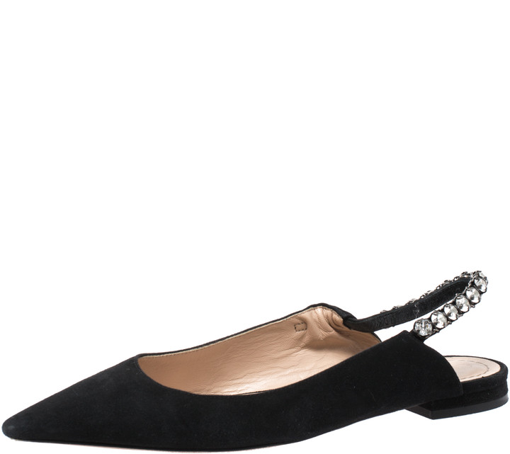 black suede slingback flats