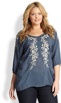 Thumbnail for your product : Johnny Was Johnny Was, Sizes 14-24 Misty Blouse