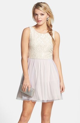 Speechless Floral Lace Skater Dress (Juniors)