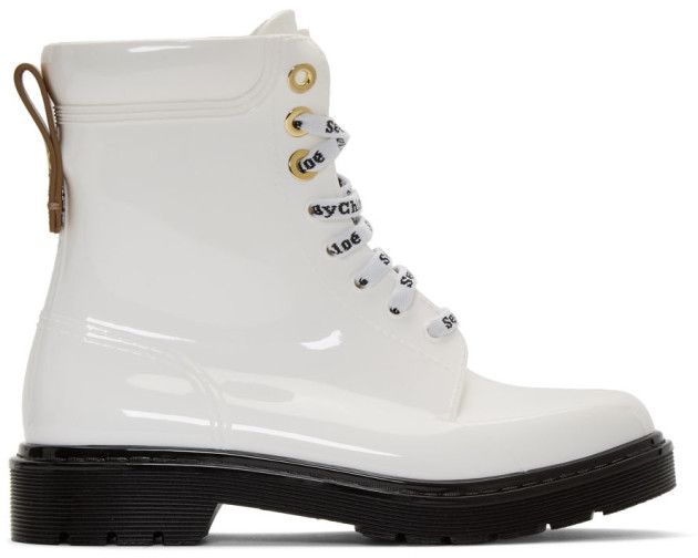 chloe white boots