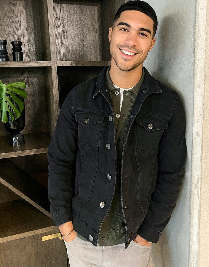 brave soul black denim jacket