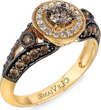 LeVian Chocolatier® 14K Honey Gold™, Vanilla Diamond® & Chocolate Diamond® Ring