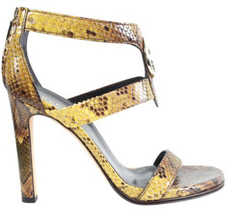 yellow snakeskin sandals