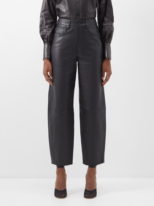 FRAME Le High 'N' Tight recycled leather-blend straight leg pants