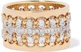 Thumbnail for your product : Annoushka 18kt yellow and white gold Crown double diamond ring stack