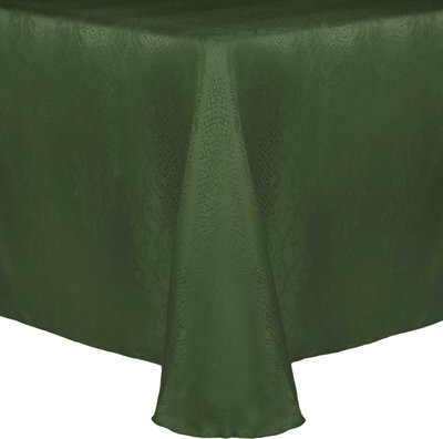 Ultimate Textile -3 Pack- Damask Kenya 60 X 84-Inch Oval Tablecloth - Modern Jacquard Design, Jungle Green