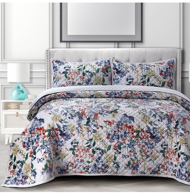 Tribeca Living Floris Velvet Oversized Quilt Set ShopStyle