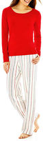 Thumbnail for your product : Liz Claiborne Long-Sleeve Shirt and Flannel Pants Pajama Set