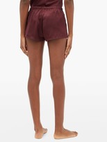 Thumbnail for your product : La Perla Silk-satin Pyjama Shorts - Burgundy