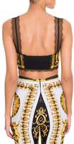 Thumbnail for your product : Versace Lace Trimmed Silk Bra Top