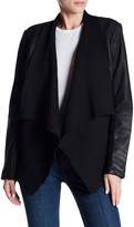 Thumbnail for your product : Tahari Leather Drape Knit Jacket