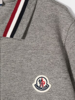 Moncler Enfant Logo-Patch Long Sleeved Polo Shirt