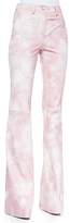 Thumbnail for your product : Michael Kors Collection Tie-Dye Leather Bell-Bottom Pants, Oleander