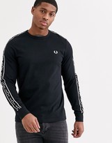 Thumbnail for your product : Fred Perry long sleeve t-shirt with side taping in black