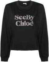 Thumbnail for your product : See by Chloe embellished logo top