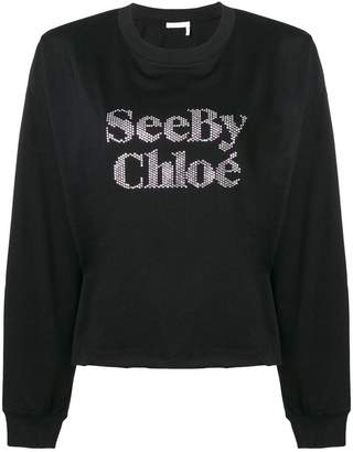 See by Chloe embellished logo top
