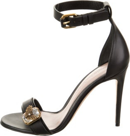 Alexander McQueen Leather Sandals Black Wrap-Around Straps Includes Box & Dust Bag Unfortunately due to restrictions this item may not be eligible for shipping in all areas.