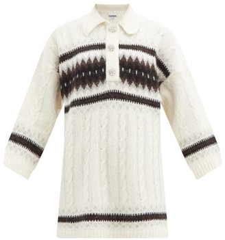 ganni crystal button sweater
