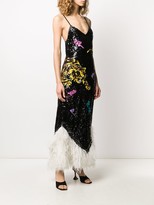 Thumbnail for your product : ATTICO Feather Hem Sequinned Dress