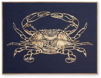 Pottery Barn Carved Wood Crab Wall Art