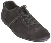 Thumbnail for your product : Prada Sport black suede leather accent logo stamp lace up sneakers