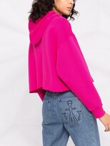 Thumbnail for your product : RED Valentino Cropped Logo-Print Hoodie