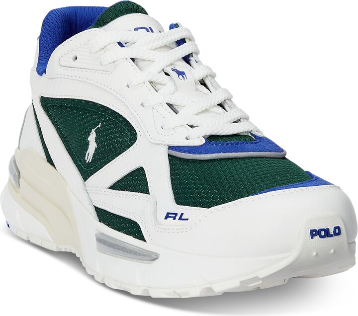 Polo Ralph Lauren Men's Trackster 275 Sneaker - DECKWASH WHITE/ANTIQUE GREEN