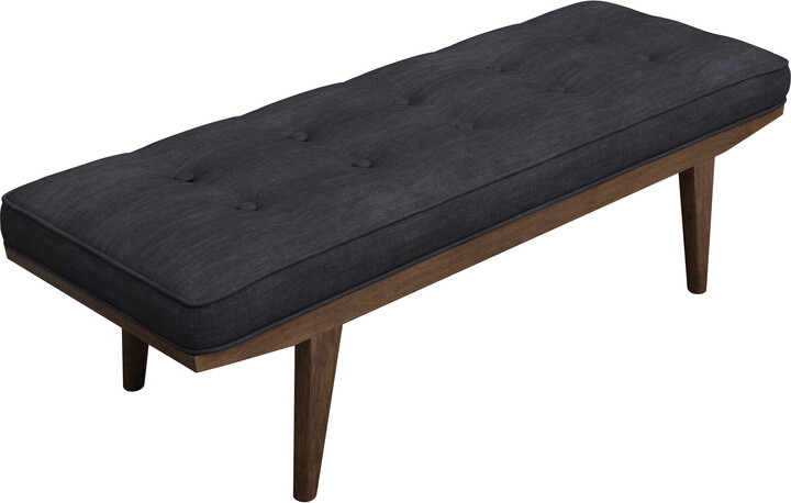 Coaster Fine Furniture Upholstered Tufted Bench Taupe and Natural