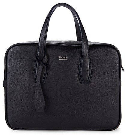 hugo boss leather messenger bag