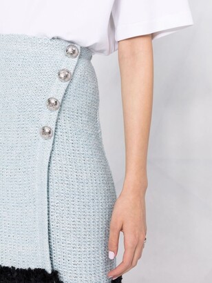 Charlott Knitted Ruffle-Trim Wrap Skirt