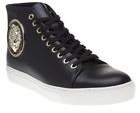 New Mens Versus Black Logo High Top Leather Trainers Hi Lace Up