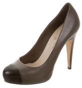 Thumbnail for your product : Chanel Leather CC Cap-Toe Pumps
