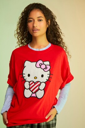 Forever 21 Women's Hello Kitty & Friends Graphic T-Shirt in Red