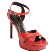 Thumbnail for your product : Saint Laurent red leather anklestrap platform heel sandals