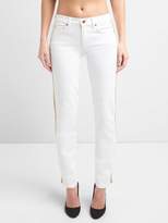 Thumbnail for your product : Gap Mid Rise Classic Straight Jeans in White with Metallic Detail