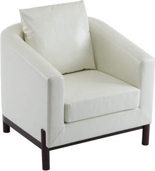 Hokku Designs Modern Comfort Accent Chair, White Faux Leather, Cozy Home Essential