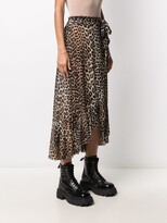 Thumbnail for your product : Ganni Leopard Print Tie Waist Skirt
