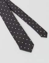 Thumbnail for your product : New Look White Spot Tie And Pocket Square In Black