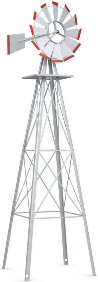Boyel Living 8 ft. Tall Windmill Ornamental Wind Wheel