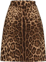 Thumbnail for your product : Dolce & Gabbana leopard-print A-line skirt