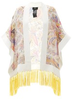 Thumbnail for your product : Etro Annodota Fringed Floral-print Silk Cover Up - White Multi