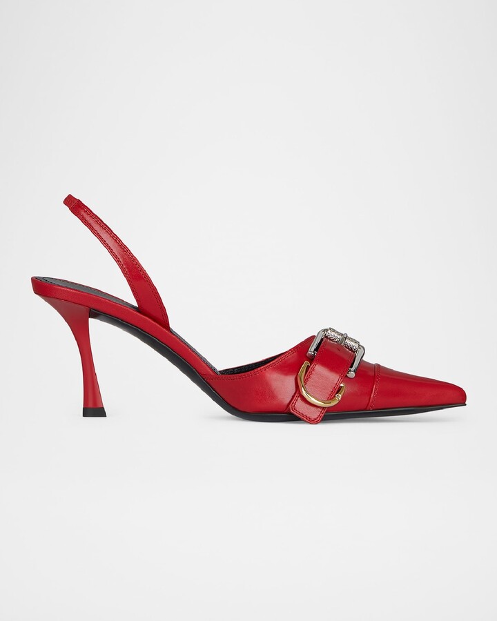 Givenchy Voyou Leather Buckle Slingback Pumps